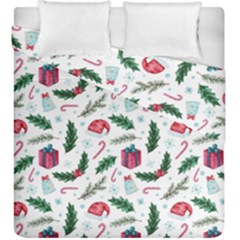 Christmas Background Duvet Cover Double Side (king Size) by Simbadda