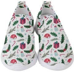 Christmas Background Kids  Slip On Sneakers by Simbadda