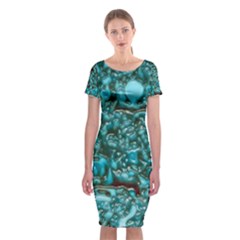 Background Organic Pattern Alie Classic Short Sleeve Midi Dress by Simbadda