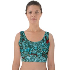 Background Organic Pattern Alie Velvet Crop Top by Simbadda