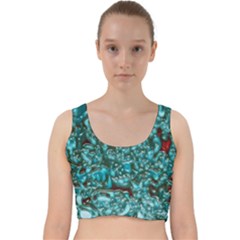 Background Organic Pattern Alie Velvet Racer Back Crop Top by Simbadda