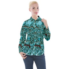 Background Organic Pattern Alie Women s Long Sleeve Pocket Shirt