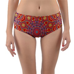 Abstract Art Abstract Background Reversible Mid-waist Bikini Bottoms by Simbadda