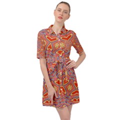 Abstract Art Abstract Background Belted Shirt Dress