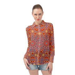 Abstract Art Abstract Background Long Sleeve Chiffon Shirt