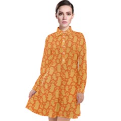 Halloween Background Long Sleeve Chiffon Shirt Dress by Simbadda