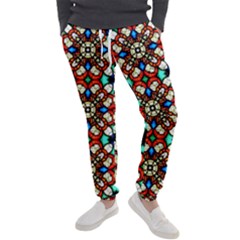 Stained Glass Pattern Texture Face Men s Jogger Sweatpants by Simbadda