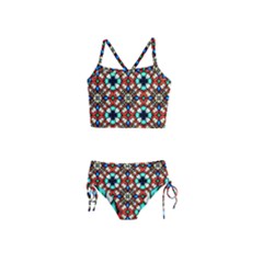 Stained Glass Pattern Texture Face Girls  Tankini Swimsuit by Simbadda