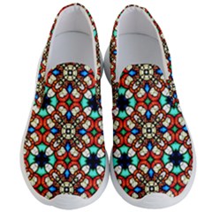 Stained Glass Pattern Texture Face Men s Lightweight Slip Ons by Simbadda