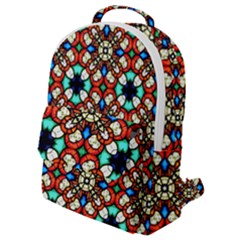 Stained Glass Pattern Texture Face Flap Pocket Backpack (small) by Simbadda