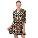 Stained Glass Pattern Texture Face Mini Skater Shirt Dress View1