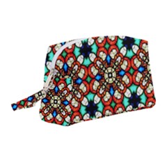 Stained Glass Pattern Texture Face Wristlet Pouch Bag (medium) by Simbadda