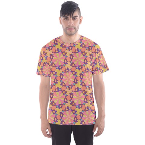 Pattern Decoration Abstract Flower Men s Sports Mesh Tee by Simbadda