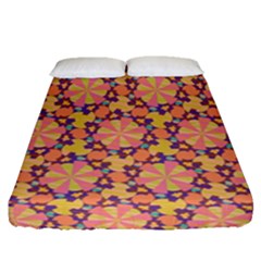 Pattern Decoration Abstract Flower Fitted Sheet (queen Size) by Simbadda