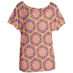 Pattern Decoration Abstract Flower Women s Oversized Tee