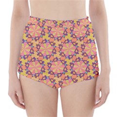 Pattern Decoration Abstract Flower High-waisted Bikini Bottoms by Simbadda