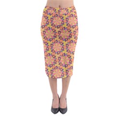 Pattern Decoration Abstract Flower Midi Pencil Skirt by Simbadda