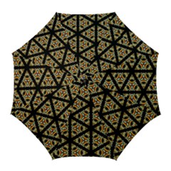 Pattern Stained Glass Triangles Golf Umbrellas by Simbadda