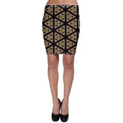 Pattern Stained Glass Triangles Bodycon Skirt by Simbadda