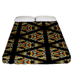 Pattern Stained Glass Triangles Fitted Sheet (king Size) by Simbadda