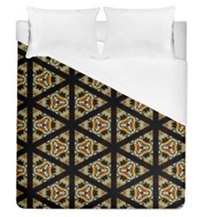 Pattern Stained Glass Triangles Duvet Cover (queen Size) by Simbadda