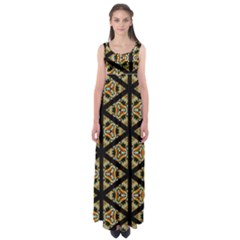 Pattern Stained Glass Triangles Empire Waist Maxi Dress by Simbadda