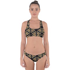 Pattern Stained Glass Triangles Cross Back Hipster Bikini Set by Simbadda