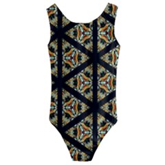 Pattern Stained Glass Triangles Kids  Cut-out Back One Piece Swimsuit by Simbadda