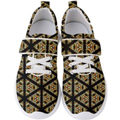 Pattern Stained Glass Triangles Men s Velcro Strap Shoes by Simbadda