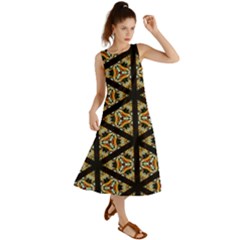 Pattern Stained Glass Triangles Summer Maxi Dress