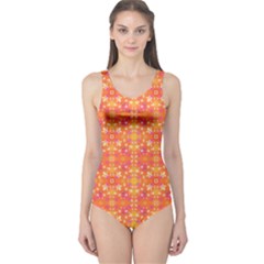  Pattern Abstract Orange One Piece Swimsuit by Simbadda