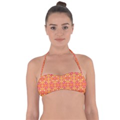  Pattern Abstract Orange Halter Bandeau Bikini Top by Simbadda