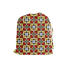 Church Pattern Church Texture Drawstring Pouch (large) by Simbadda