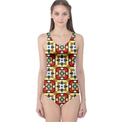 Church Pattern Church Texture One Piece Swimsuit by Simbadda