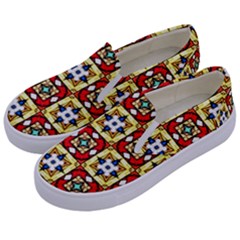 Church Pattern Church Texture Kids  Canvas Slip Ons by Simbadda