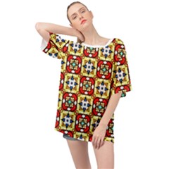 Church Pattern Church Texture Oversized Chiffon Top