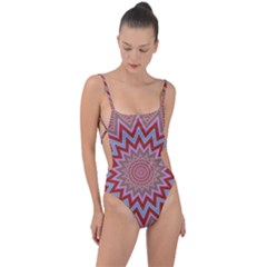 Abstract Art Abstract Background Tie Strap One Piece Swimsuit