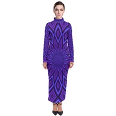 Kaleidoscope Abstract Background Turtleneck Maxi Dress by Simbadda