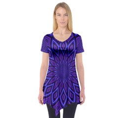 Kaleidoscope Abstract Background Short Sleeve Tunic  by Simbadda