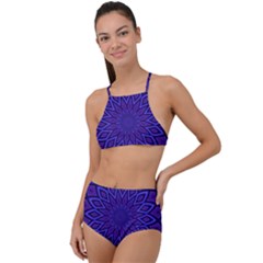 Kaleidoscope Abstract Background High Waist Tankini Set by Simbadda