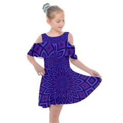 Kaleidoscope Abstract Background Kids  Shoulder Cutout Chiffon Dress by Simbadda