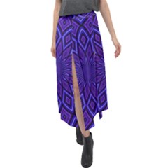 Kaleidoscope Abstract Background Velour Split Maxi Skirt