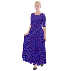 Kaleidoscope Abstract Background Half Sleeves Maxi Dress