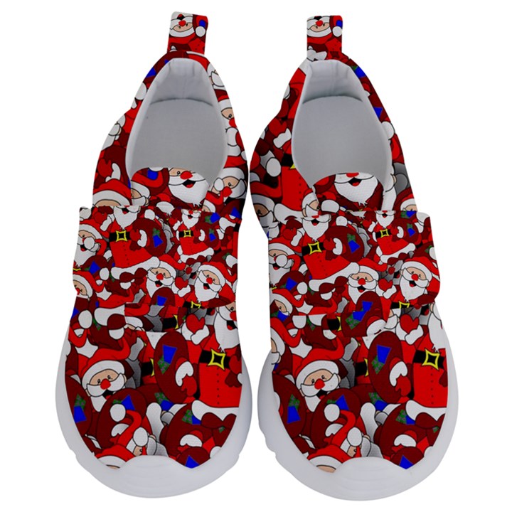 Nicholas Santa Christmas Pattern Kids  Velcro No Lace Shoes