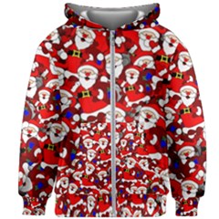 Nicholas Santa Christmas Pattern Kids  Zipper Hoodie Without Drawstring by Simbadda