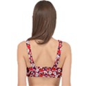 Nicholas Santa Christmas Pattern Cage Up Bikini Top View2