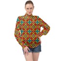 Seamless Pattern Tile Tileable High Neck Long Sleeve Chiffon Top View1