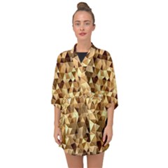 Pattern Fabric Shape Abstract Half Sleeve Chiffon Kimono by Simbadda