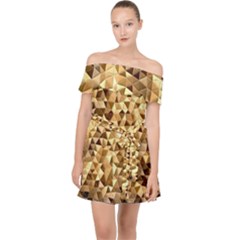 Pattern Fabric Shape Abstract Off Shoulder Chiffon Dress by Simbadda