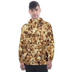 Pattern Fabric Shape Abstract Men s Front Pocket Pullover Windbreaker